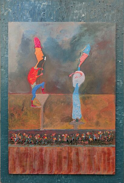 Il Cantastorie e la sua Bella - a Paint Artowrk by Giorgio Valente